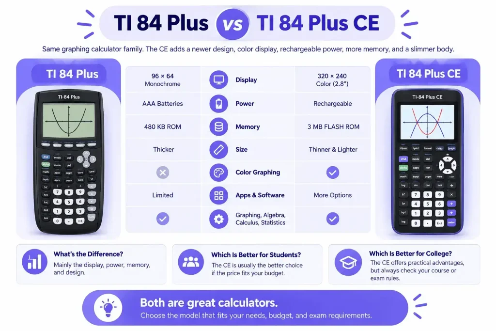 TI 84 Plus vs TI 84 Plus CE