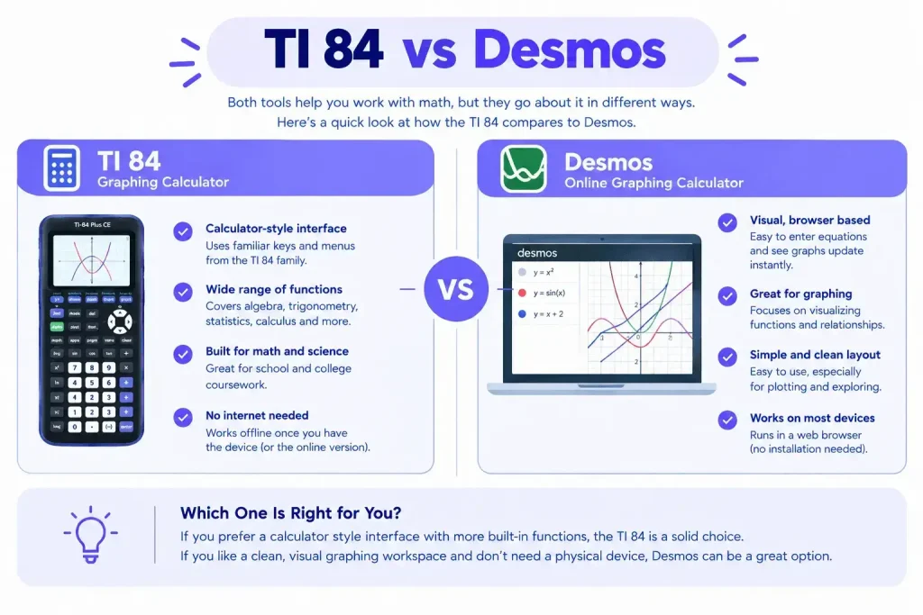 TI 84 vs Desmos